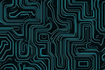 abstract close-up of a glowing blue digital circuit board, showcasing intricate connections and tech