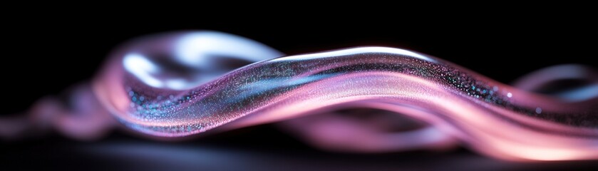 Poster - Vibrant streaks of light weave gracefully through space, bending and refracting like a prism, set against a deep black gradient that enhances their otherworldly glow