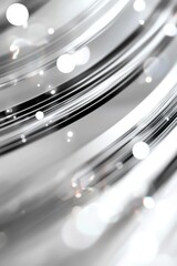Poster - This abstract background features elegant black and white elements with delicate light distortions and lens glare radiating from various points, ideal for sleek and minimalist designs