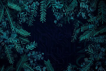 abstract close-up of a glowing blue digital circuit board, showcasing intricate connections and tech