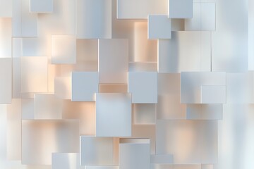 Poster - Multiple blurred and transparent shapes overlap to create an intricate visual experience. The arrangement suggests depth and dimension with a soothing gradient backdrop enhancing the effect
