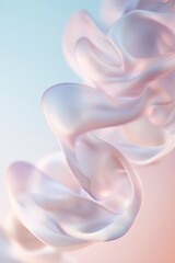 Poster - Blurring and transparency blend seamlessly in multiple layers, creating the illusion of depth and dimension against a gentle gradient backdrop. The shapes evoke a feeling of softness and fluidity