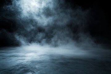 Wall Mural - dark smoky background with a moody atmosphere and textured floor.
