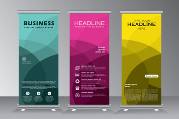 Wall Mural - business roll up banner design for events, annual meetings, presentations, marketing, promotions, re
