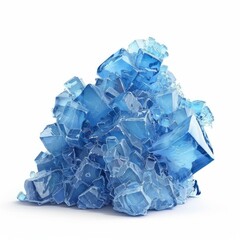 Aufkleber - Pile of blue crystals sparkling on a white background, creating a visually appealing contrast