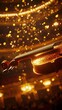 © HoursStudio - Violin in Focus Surrounded by Golden Lights During a Classical Concert Performance