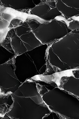Poster - abstract black and white image with fragmented shapes and textured surfaces. the monochrome palette 
