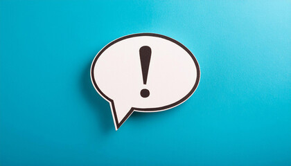 Leinwandbilder - White speech bubble with exclamation mark on blue background. Important message. Modern design
