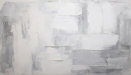 Poster - textured white and gray abstract painting with thick brushstrokes, perfect for modern minimalist wall decor