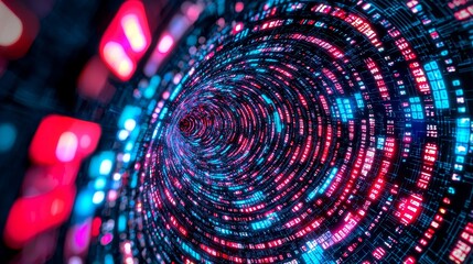 Poster - Abstract Spirals of Data Visualization in Vibrant Colors and Patterns