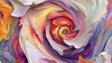 Poster - Abstract Swirling Spirals Visualizing Complex Data in Vibrant Colors