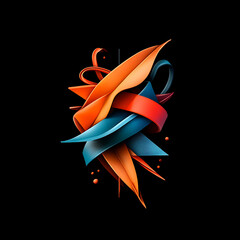 Poster - Dynamic abstract art composition digital canvas colorful swirls modern design artistic display creative innovation