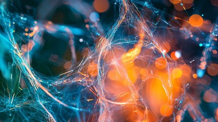 Poster - Artistic Abstract Portrayal of Fluid Connection in Vibrant Colors and Shapes