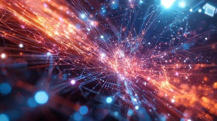 Poster - Bright Abstract Visuals Representing Cyberspace and Digital Connectivity