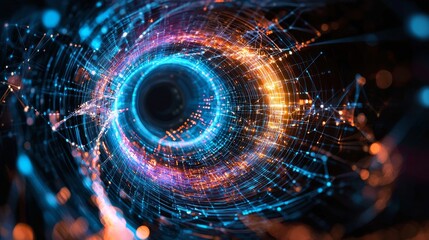 Poster - Vibrant Circular Motion in Cyberspace with Dynamic Light Patterns
