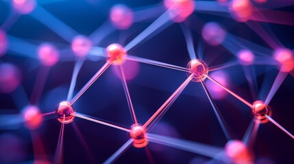 Poster - Colorful Geometric Connections in Abstract Artistic Interpretation