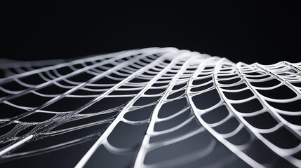 Poster - Intricate Web Data Visualization Abstract on Black Background