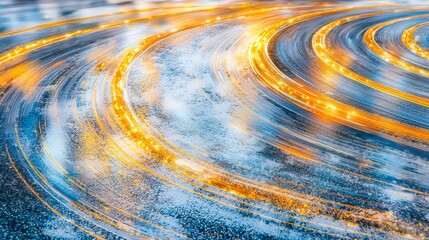 Poster - Dynamic Light Trails Symbolizing Speed in Abstract Motion Display