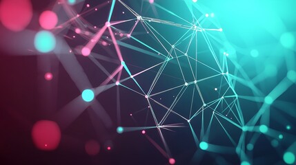 Poster - Abstract Connections in Cyberspace with Bright Color Highlights