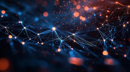 Poster - Abstract Digital Illustration of Enigmatic Network and Light Connections