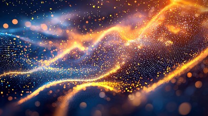 Poster - Enigmatic Flow of Digital Energy Against a Cosmic Background