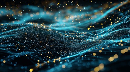 Poster - Epic Scintillating Cyberspace Backdrop with Glowing Particles and Waves