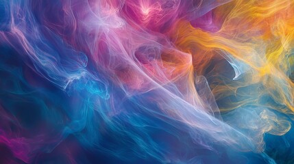 Poster - Ethereal Hues of Intertwining Colors Creating Abstract Beauty in Motion