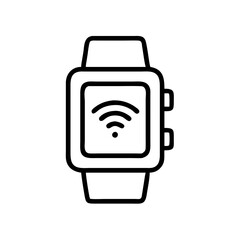 Poster - Smartwatch icon with Wi-Fi symbol, technology, wearable, communication, digital, mobile