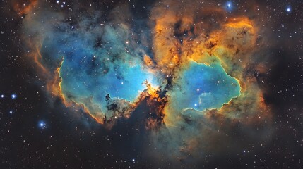 Aufkleber - Breathtaking cosmic explosion in a vibrant and colorful celestial nebula showcasing a mesmerizing display of sparkling stars swirling stellar dust and the captivating wonders of the deep