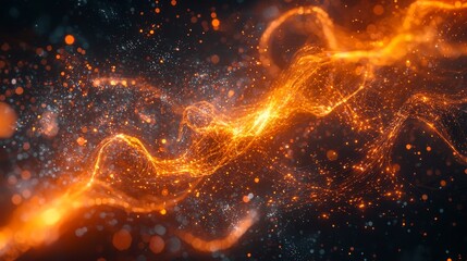 Poster - Fiery Abstract Energy Showcase with Sparkling Light Effects