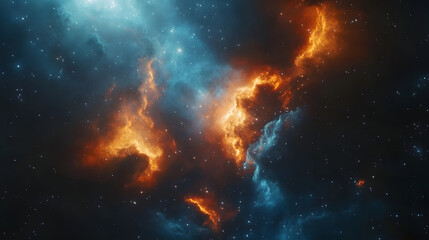 Aufkleber - Breathtaking cosmic explosion with fiery energy and luminous plasma against a dark atmospheric galaxy backdrop  Intense celestial drama with astral galactic elements