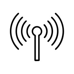 Poster - A simple, outlined Wi-Fi symbol in black on a white background. Represents wireless connectivity and network access.