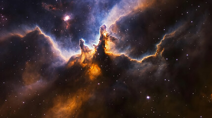 Aufkleber - Breathtaking Cosmic Nebula A Mesmerizing Interstellar Landscape of Vibrant Colors and Celestial Formations Captured in Stunning Detail Showcasing the Beauty of the Universe