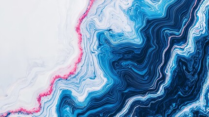 Poster - Abstract Flowing Forms in Blue and White Colors Symbolizing Evolution