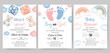 © Huma Fida - set of baby shower invitation template card