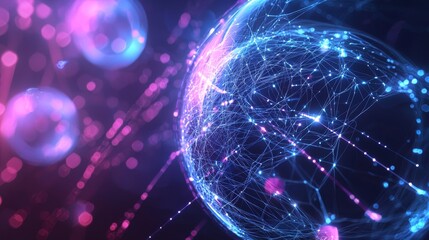 Poster - Digital Fluid Lines and Spheres Forming a Cybernetic Space Environment