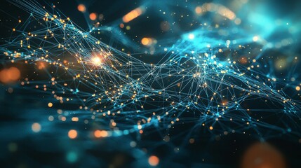 Poster - Futuristic Abstract Design Showcasing Connection and Network Patterns