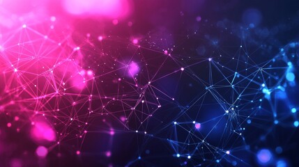 Poster - Vibrant Gradient Digital Background with Cyber Elements and Abstract Design