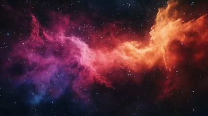 Poster - Breathtaking image of a vibrant dynamic cosmic explosion of a colorful luminous celestial nebula set against the dramatic mystical backdrop of a vast stellar galaxy  The scene showcases the powerful