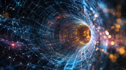 Poster - Digital Threads Swirling in Interconnected Patterns of Light and Energy