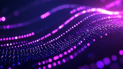 Poster - Abstract Representation of Interwoven Data Threads in Vibrant Purple Colors