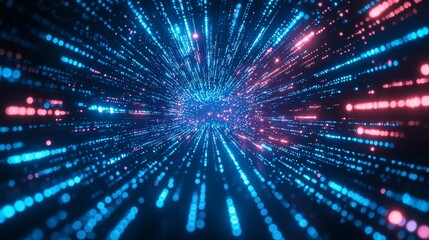 Poster - Abstract Visualization of Interwoven Data Threads in Vibrant Colors