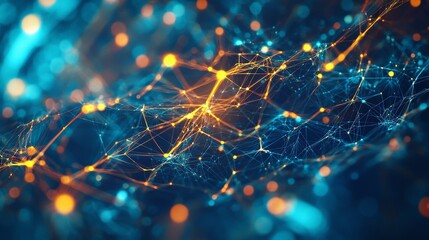 Poster - Intricate Light Patterns Symbolizing Fluid Connections in Abstract Design