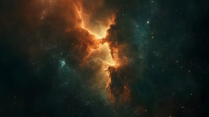 Aufkleber - Captivating Cosmic Explosion Breathtaking Nebula Formation in the Depths of the Universe showcasing the vivid fiery energy and dramatic structures of a celestial phenomenon in the vast