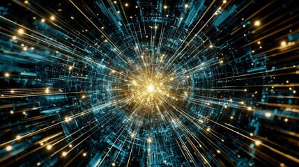 Poster - Dynamic Explosion of Light and Shapes in a Cosmic Space Environment