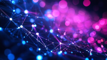 Poster - Abstract Digital Design of Connectivity with Vibrant Colors and Lights