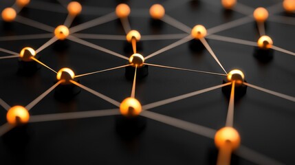 Poster - Radiant Connections Adorned with Digital Visual Elements on Dark Background