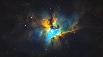 Poster - Captivating cosmic phenomenon lighting up the galactic landscape with a stunning display of vibrant colors swirling energy and explosive celestial power  This image captures the dynamic