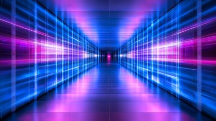 Poster - Stunning Reflections of Digital Connectivity in a Vibrant Space