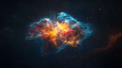 Aufkleber - Captivating digital depicting a vibrant dynamic cosmic explosion of celestial energy light and plasma swirling in the depths of the mysterious and universe  This abstract